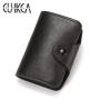 CUIKCA HF043 New Lychee Pattern PU Leather Unisex Organ Type Card Holders Buckle Wallet Purse Business ID Bank Card Cases