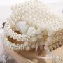 Custom Acrylic resin pearl Beaded Handbags Handmade Weave Crystal Pearl Mini Tote Bags Evening Bags for Women 2024