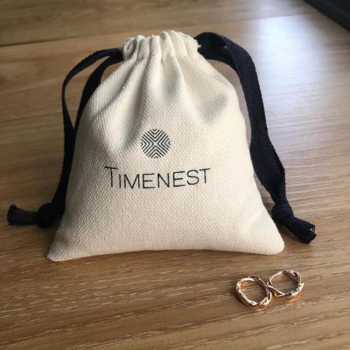 Custom Logo Drawstring Bags Jewelry Pouch Gift Cotton Canvas Packaging Bag