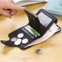 Ladies Zipper Button Short Wallet PU Leather Small Coin Purse Solid Color Multifunctional Purse carteras para mujer
