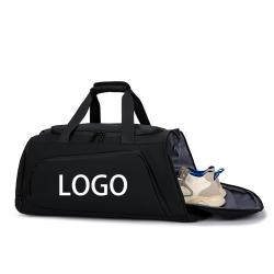 Manufacturer OEM Training Gym Backpack for Sports Custom Logo Luggage Travel Bags Waterproof Black Duffel Bag for Men