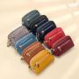Multicolour Top layer cowhide women's wallet zipper small bag soft leather coin purse wallet for ladies