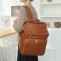 PU Leather Diaper Bag Baby Diaper Bag with Changing Station Waterproof  Leather Diaper Backpack