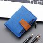 OEW022 Short Classic Black Business PU Leather Wallet For Gift Canvas Slim Coin Purse Purse ID Credit Card Holder Money Clip
