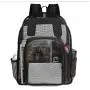 Gelory Heavy Duty Mesh Backpack Black See Through College Student Backpack for Commuting Swimming Travel Beach Outdoor