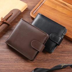 Men's Retro PU Leather Horizontal Wallet Large Capacity Multi-Card Zipper Change Bag Waterproof Cross-Border Credit Card Holder