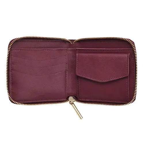 OEM genuine leather ladies wallet rfid protection zip around wallet