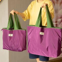 ZX056 Recycled Solid Color Foldable Shopping Bag Waterproof Grocery Washable Tote Bag Storage Picnic Camping Bag For Women