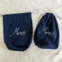 Custom Logo Printing Round Bottom Velvet Suede Gift Drawstring Packaging Bag Soft Velvet Cosmetic Makeup Pouch