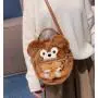new arrival plush ita bag with clear window transparent Ita bag custom fur animal Ita bag