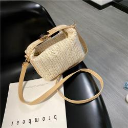 Women's Small Bag 2024 New Korean Fashion Knitted Handbags Ladies Crossbody Shoulder Bag Trendy Female Beach Grass Woven Bag
