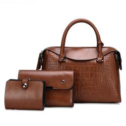 KBW482 New Women Bags Fashion Sets PU High Quality Crocodile Pattern Ladies Handbag Shoulder Crossbody Bag