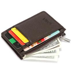 ZHF222 Cross-border European and American Creative Zipper Card Bag Wallet Men's Mini Wallet Litchi Pattern Zero Wallet