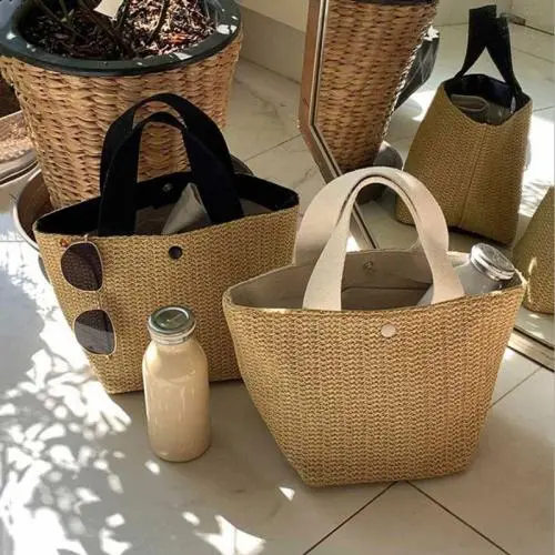 Fashion Summer Beach Straw Bucket Bags Women Handbags designer handbag wholesale Luxury Handbags For Women Famous Brands
