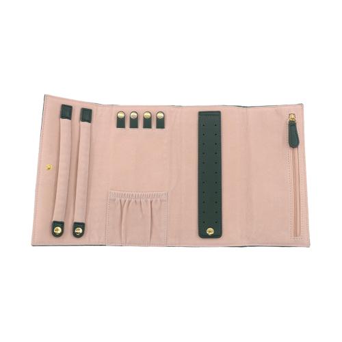 Custom logo jewelry organizer velvet jewelry roll suede jewellery pouch jewelry organizer