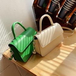 2024 Autumn New Fashion Portable Small Square Thread Open Bag Messenger Pu Women's Bag China Wholesale PU Ladies Shoulder Bag