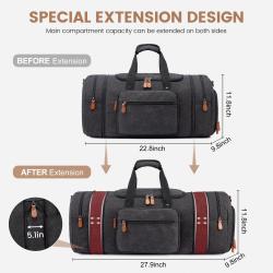 Heavy Duty Zipper Weekender Overnight Duffle Travel Gym Sport Duffel Bag with Shoe Compartments Sports Messenger Crossbody Bag