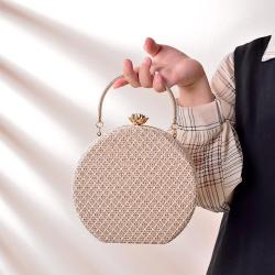 Markdown sale superior quality womens clutch bag multi-colors flower shape button lock round evening bags