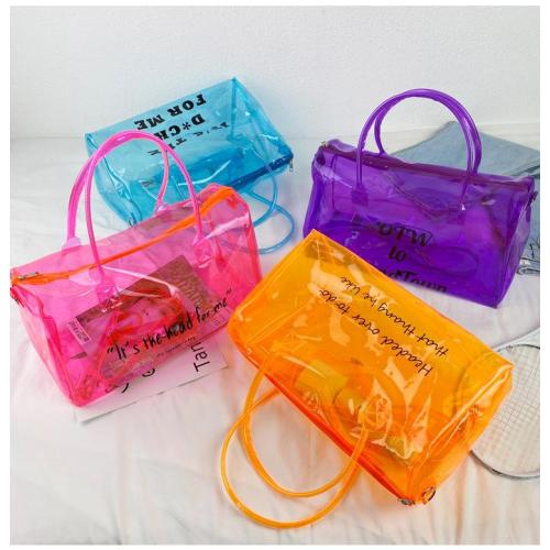Custom Logo Holographic Pvc Duffle Bags Travel Eco-friendly Waterproof Colorful Transparent Tote Shoulder Clear Duffle Bags
