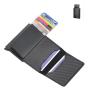 ZR296 Vintage Carbon Fiber Automatic Elastic Card Aluminum Alloy RFID Card Box Anti-theft Brush Card Clip Shield