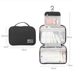 Custom Logo Travel Toiletry Wash Organizer Kit for Men Women Make Up Sturdy Hanging Hook Toiletry Cosmetic Bags