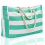 ZR940 Wholesale Customized High Quality OEM Striped Knitted Cotton Canvas Tote Bag Shopping Bag Beach Bag Rope Handle Vacation