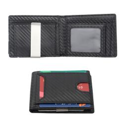 Wholesale leather clip wallet leather card holder rfid blocking leather slim money clips