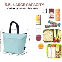 Gelory Freezable Reusable Leakproof Lunch Box Women Insulated Lunch Tote Bag With Soft Padded Handles