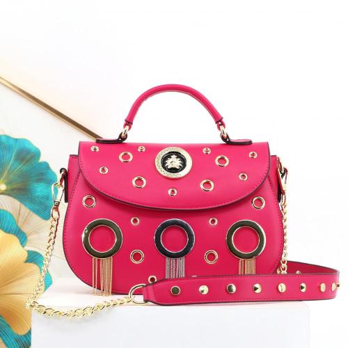 ladysky handbags for women tassel and rivet saddle bag for girls punk crossbody ladies bag quality chain shoulder bags 26cm