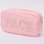 Stock S M L XL Size DIY Patches Logo Personalized Portable Cosmetic Bag Travel Toiletry Bag Gift Makeup Bag Organizer