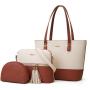 ZF009 Logo with Custom Printed PU Fashion Handbag Three Sets of Shoulder Slanting Zipper Polyester Cotton Women's Tote Bag
