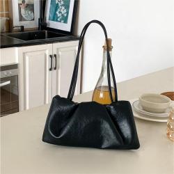 Womens Handbags 2024 Hasp Rectangle  Ruched Ladies bags Fashion Simple Soft PU leather Shoulder bags for women