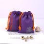 High Quality Colorful Embroid Small Canvas Gift Jewelry Drawstring Bag Custom Cotton Canvas Cosmetic Pouch