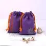 High Quality Colorful Embroid Small Canvas Gift Jewelry Drawstring Bag Custom Cotton Canvas Cosmetic Pouch