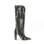 2022 Bottes Femme Ladies Autumn Winter V Neck Boots Pointy Toe Chunky Heels Stylish Long Boots Women Denim Knee High Boots