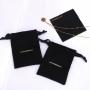 Custom Gold Stamping Cotton Linen Bracelet Necklace Jewelry Bag With Microfiber Cleaning Cloth Jewelry Card Packing Pouch