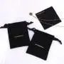 Custom Gold Stamping Cotton Linen Bracelet Necklace Jewelry Bag With Microfiber Cleaning Cloth Jewelry Card Packing Pouch