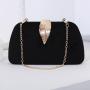 New fashion luxury design evening bag velvet metal leaf with banquet clutch bags small square bag women's handbag