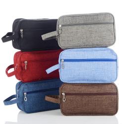 Customized Logo Private Label Large Capacity Storage Bag Polyester Toiletry Bag Eco-friendly Cosmetic Bag With Handle
