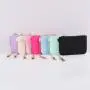 Low MOQ 8 Colors Stock Keymay Small Credit Card Holder Nylon Mini Bag keychain Waterproof Zipper Wallet Coin Purses