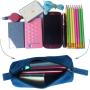 Gelory Professional Manufacturer Multicolor Canvas Stationery Portable Simple Pen Bag Pouch Practical Durable Zipper Pencil Case