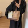 ZWY346 Wholesale New Women Color Blocking Tote Bag PU Daily Elegant Fashion Shoulder Bag Zippered Interior Pocket Girl Handbag