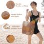 XL320 Folding Beach Bag With Handy Large Picnic Shopping Storage Bag Travel Handbag Mesh Storage Shoulder Tote Bag