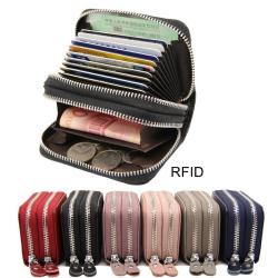 New Arrival  Custom Genuine Leather Rfid Blocking ATM Bank Credit Card Holders Wallets Coin Purse