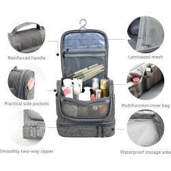 Wholesale Large Capacity Custom Logo Waterproof Makeup Organizer Bag Travel Hanging Toiletry Cosmetic Bag