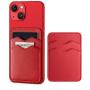 KBW418 New PU Leather Double Card Position Back Sticker Card Case RFID Anti-theft Brush Phone Magnetic Card Holder