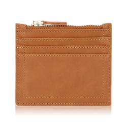 Slim Purse Vintage Credit Card Holder Zipper Pocket RFID Wallet Genuine Leather Id Credit Card Case Holder PU Wallets