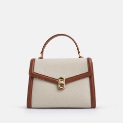 Custom Manufacturer Cross Body Bag Women PU Leather With Canvas Tote Bag Fashion Ladies Handbags For Women