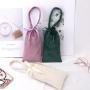 Custom Colorful Soft Velvet Handle Drawstring Packaging Gift Bag Logo Printed Wedding Favor Party Gift Jewelry Velvet Pouch