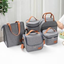 Custom Logo Lunch Box Bento Bag Oxford School Office Travel Portable Thermal Insulated Lunch Bag Ice Cooling Bag